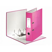 Leitz Wow Lever Arch File Laminated Paper on Board A4 80mm Spine Width Pink (Pack 10)