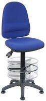 Ergo Twin Deluxe Draughter High Back Fabric Operator Office Chair with Fixed Arms Blue - 2900BLU/1164/0288 -