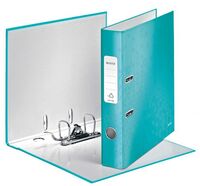Leitz 180 WOW Lever Arch File Laminated Paper on Board A4 50mm Spine Width Ice Blue (Pack 10)