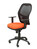 Silla Operativa de oficina Jorquera malla negra asiento bali naranja