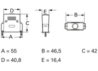 D-Sub Steckverbindergehäuse, Größe: 3 (DB), gerade 180°, Kunststoff, geschirmt,