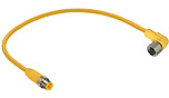 Sensor-Aktor Kabel, M12-Kabelstecker, gerade auf M12-Kabeldose, abgewinkelt, 4-p