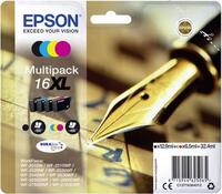 Epson Tinta T1636, 16XL Eredeti Kombinált csomag Fekete, Cián, Bíbor, Sárga C13T16364012