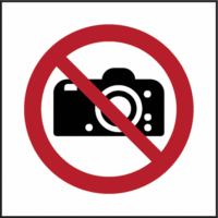 Aufkleber - Fotografieren verboten, Rot/Schwarz, 10 x 10 cm, Folie, Weiß