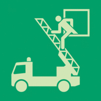 Sicherheitskennzeichnung - Rettungsausstieg, Grün, 20 x 20 cm, Aluminium