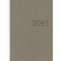 Buchkalender studioplan int. 16,8x24cm 1 Woche/2 Seiten Kunstleder grau 2025