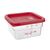 Vogue Square Food Storage Container Lid in Red Polycarbonate Small