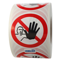 Verbotsschild, Ø 100 mm, Zutritt für Unbefugte verboten, D-P006, Polyethylen, 1.000 Verbotszeichen