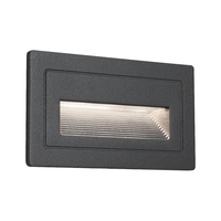 LED Außenwand-Einbauleuchte LONG, 21 x 6cm, IP44, 230V, 2W 3000K, Aluminium