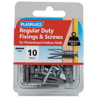 Plasplugs HWRS010 Regular-Duty Fixings & Screws Pack of 10