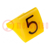 Markers; Marking: 5; 1.7÷3.5mm; H: 7mm; A: 6mm; -30÷100°C; leaded