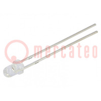 LED; 3mm; red; 5800÷7000mcd; 30°; convex; No.of term: 2