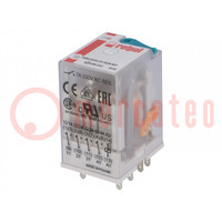 Relay: electromagnetic; 4PDT; Ucoil: 24VDC; Icontacts max: 6A; 0.9W