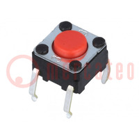 Microswitch TACT; SPST-NO; Pos: 2; 0.05A/24VDC; THT; none; 4.9N