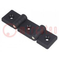 Hinge; Width: 124mm; technopolymer PA; black; H: 36mm; for profiles