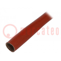 Insulating tube; fiberglass; brick red; -60÷250°C; Øint: 12mm