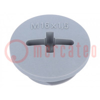 Tapón; M16; 1,5; IP68; poliamida; gris oscuro; SKINDICHT®; 7mm