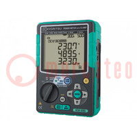 Meter: power quality analyser; LCD; VAC: 150V,300V,600V; True RMS