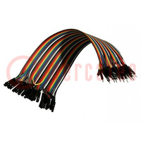 Connection cable; male-female; mix colours; 40pcs; 170mm