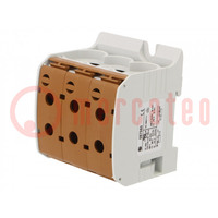 Conector: de carril; 95mm2; vías: 1; bornas: 6; marrón; STB; TS35; 1kV