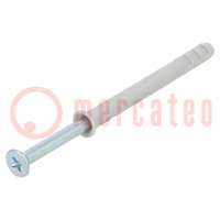 Plastic anchor; with screw; 5x50; zinc-plated steel; N; 100pcs.