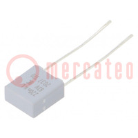 Capacitor: polyester; 220nF; 40VAC; 63VDC; 5mm; ±10%; 3.5x8x7.2mm