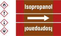 Rohrmarkierungsband mit Gefahrenpiktogramm - Isopropanol, Rot/Braun, B-7541