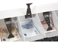 Schreibtischkasse - REKORD 8150 PLS mit 8 Einzelmünzbehältern, 5 Banknotenfächern mit Banknotensicherungen,1 Münzmulde und 1 Rollenfach - inkl. 1st-Level-Support
