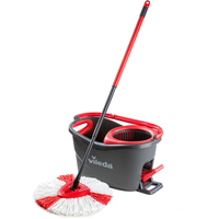 VILEDA MOP TURBO 2IN1 MICROFIBRE COMPLETE SET, FLOOR MOP (BLACK/RED, INCL. 750ML VILEDA FLOOR CLEANER)