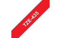 TZe-Schriftbandkassetten TZe-435, weiß auf rot Bild1