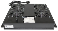 Intellinet 4-Fan Ventilation Unit for 19" Racks, Roof Mount, with Thermostat, Black