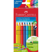Faber-Castell Farbstifte Jumbo Grip 8er Kartonetui 1 Jumbo Bleistift 1 Namensfeldstift