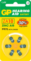 GP Batteries Hearing Aid ZA10 Batería de un solo uso PR70 Zinc-Aire
