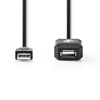 Nedis CCGL60EXTBK200 cable USB USB 2.0 20 m USB A Negro