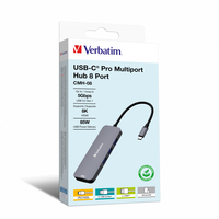 Verbatim CMH-08 USB C-típus 5000 Mbit/s Ezüst