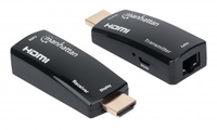 Manhattan 1080p@60Hz Compact HDMI over Ethernet Extender Kit, Extends Distances of Signal up to 60m with a Single Cat6 Ethernet Cable, Transmitter and Receiver included, Power o...