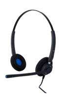 Alcatel-Lucent AH 22 U Headset Bedraad Hoofdband Kantoor/callcenter USB Type-A Zwart, Blauw