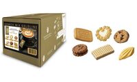 HELLMA Assortiment de biscuits "Goldline", en boîte carton (9655812)