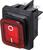 Einbau Wippenschalter IP65 22x30mm schwarz/rot, mit Beleuchtung