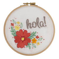 Embroidery Kit with Hoop: Hello