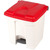 Plastic Pedal Operated Recycling Bin - 45 Litre - White with Red Lid