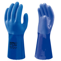 SHOWA 660 Gr.10 (XL) Chemikalienschutzhandschuh blau 300 mm PVC-Vollbeschichtung