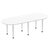 Dynamic Impulse 2400mm Boardroom Table White Top Silver Post Leg I000204