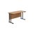 Jemini Rectangular Double Upright Cantilever Desk 1400x600x730mm Nova Oak/Black KF810704