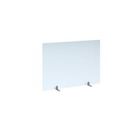 Free standing acrylic 700mm high screen with silver metal feet 1000mm wide