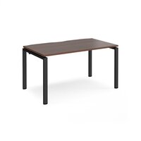 Adapt starter unit single 1400mm x 800mm - black frame and walnut top