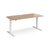 Elev8 Mono straight sit-stand desk 1600mm x 800mm - white frame and beech top