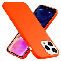 NALIA Bunte Neon Handy Hülle für iPhone 13 Pro Max, Silikon Case Cover Bumper Orange