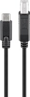 USB-C™ auf B Kabel, schwarz, 1 m - USB 2.0-Stecker (Typ B) > USB-C™-Stecker
