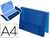 Carpeta Beautone Portadocumentos Gomas 36932 Polipropileno Din A4 Azul Transparente -Lomo 25 Mm